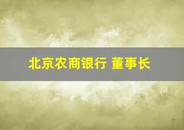 北京农商银行 董事长